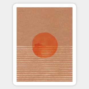 Boho orange sun in the sea Sticker